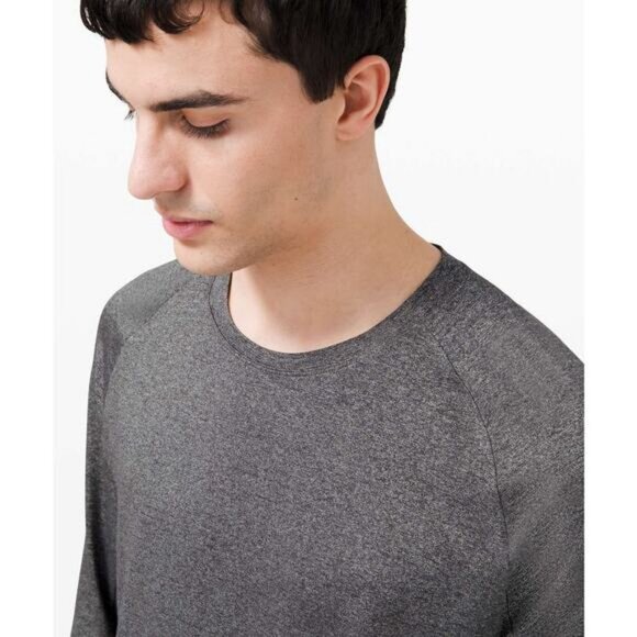 Lululemon Men's Drysense Long Sleeve In Black / Rhino Grey Size XXL - Picture 2 of 7